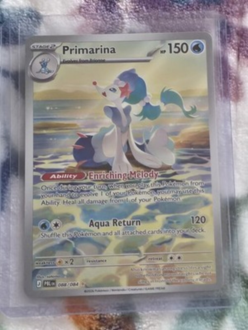 Nintendo Pokemon TCG Primarina Illustration Rare Holo 088/084 EN 150HP